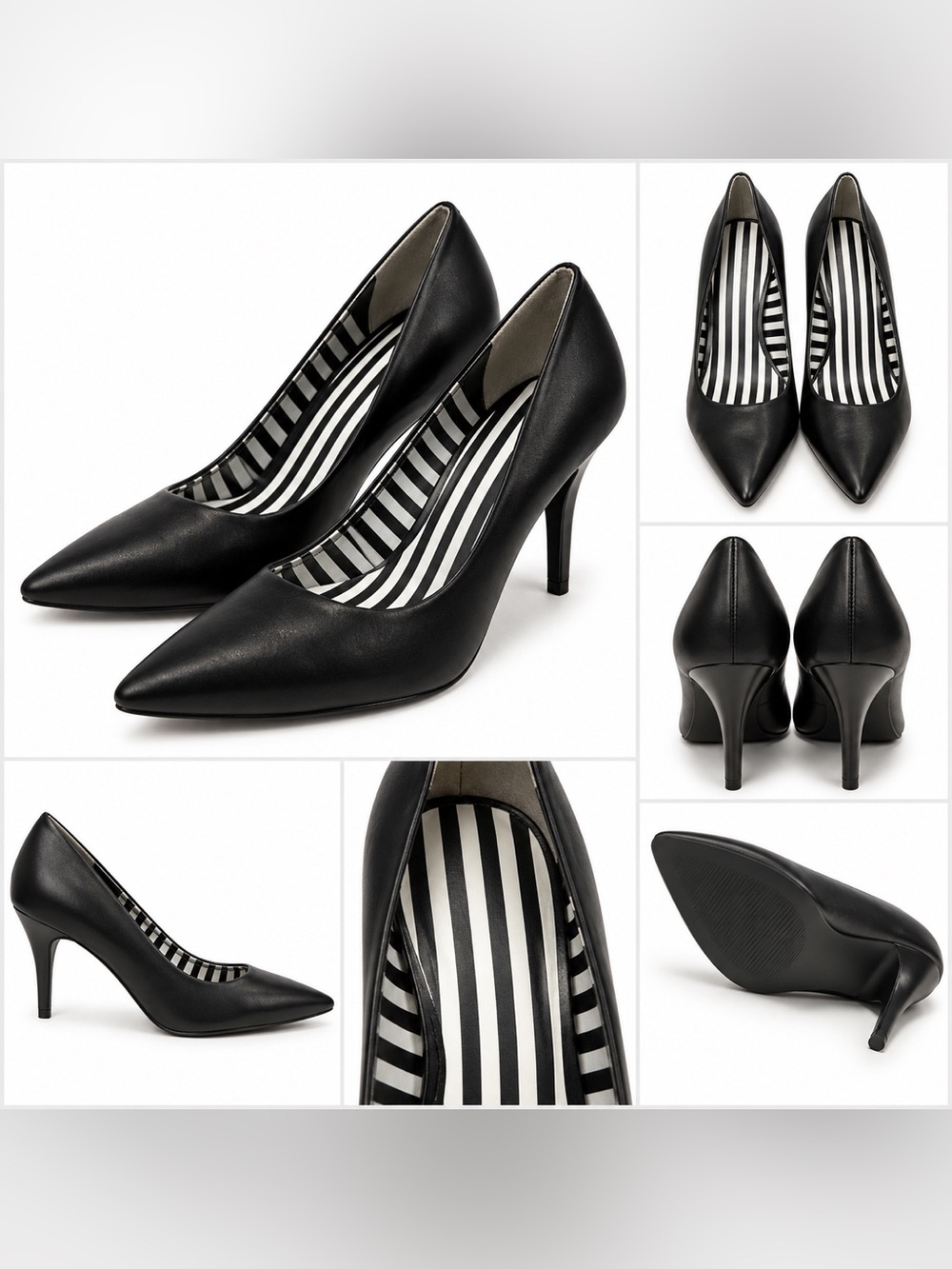 BCBGeneration Size 7.5 B Black Pointed Toe Stiletto Pumps High Heels